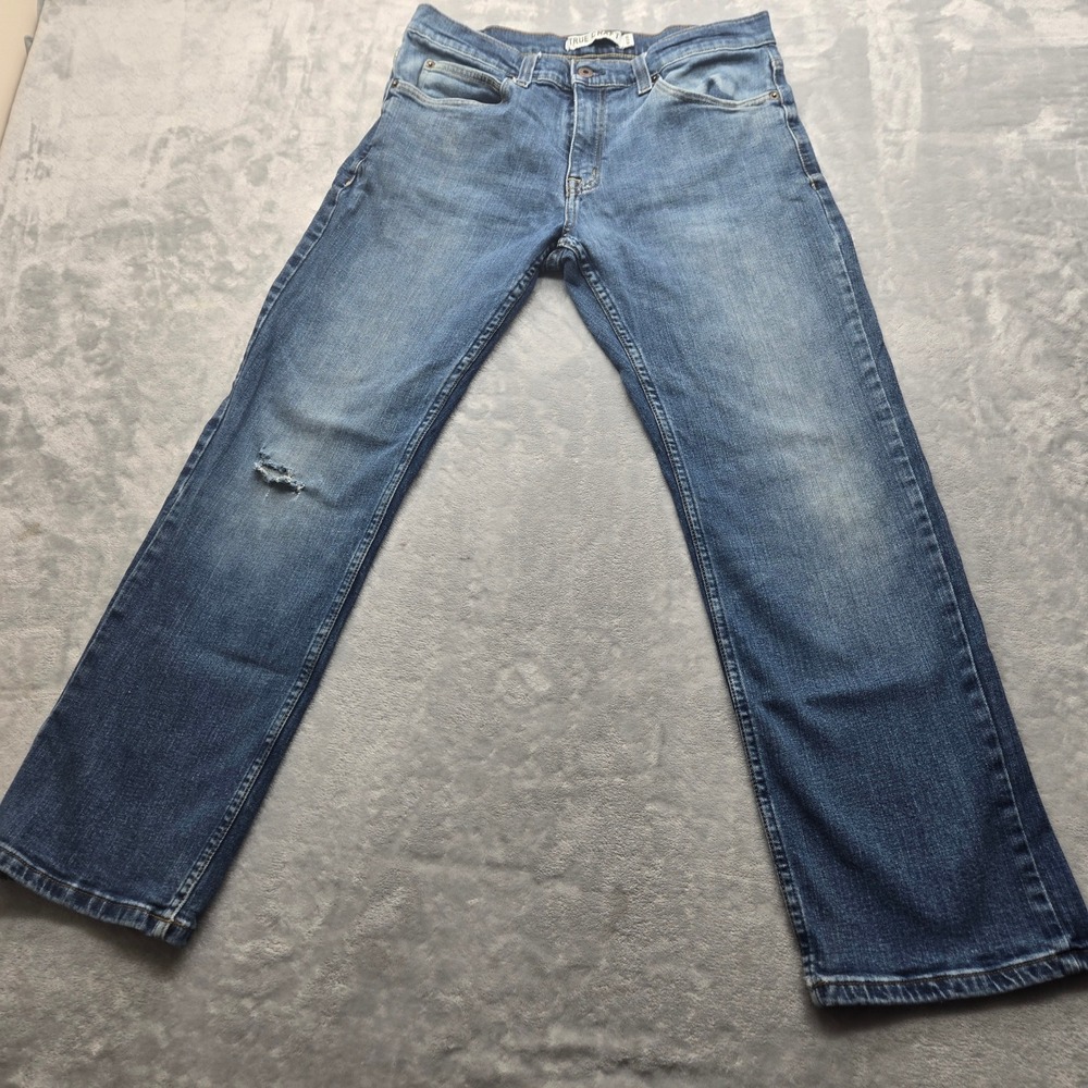 VTG 90s True Craft Relaxed Fit Mens 32x30 Jeans Blue Medium Wash Distressed